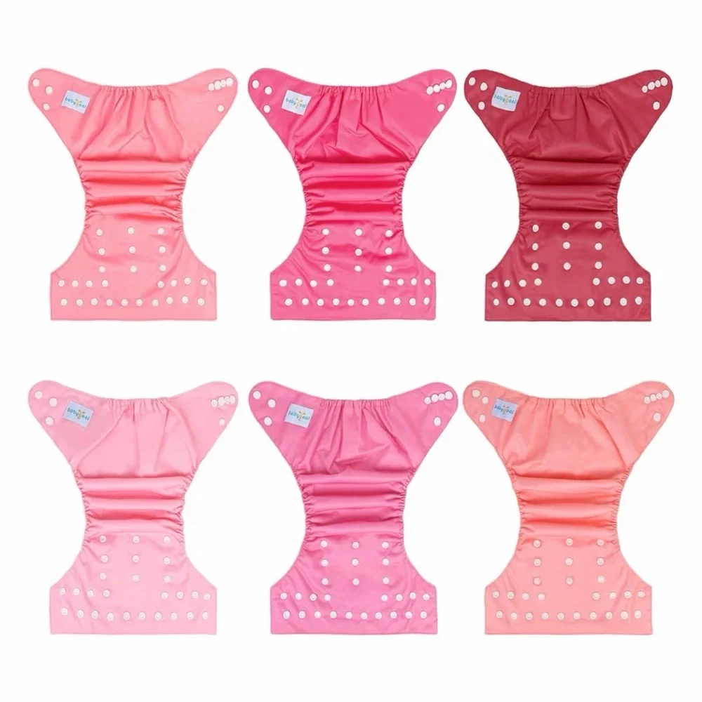 babygoal Cloth Diapers 6 Pack+6pcs Rayon from Bamboo Inserts+Wet Bag,toddler